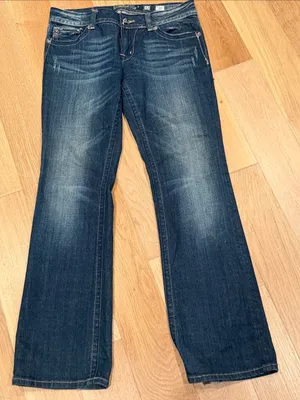 Miss Me Dark Blue‎ Bootcut Jeans with Wing Embroidery 32 thumbnail 1