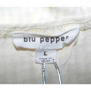 Blu Pepper Embroidered Peasant Top Ruffle Sleeve Size L Babydoll Boho Festival thumbnail 7