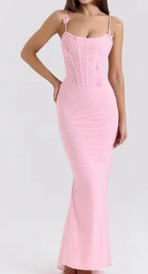 HOUSE OF CB Romola Maxi Cocktail Dress Pink Size Small thumbnail 1