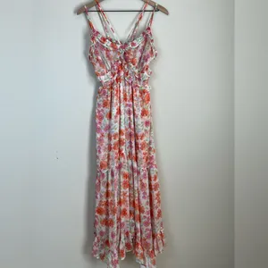 Misa‎ Los Angeles Halter Ruffle Midi Dress Floral Flowy Asymmetrical Size Small thumbnail 2