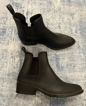 Jeffrey Campbell Havana Black Chelsea Pointed Toe Rain Boots Women's Size 8 thumbnail 1