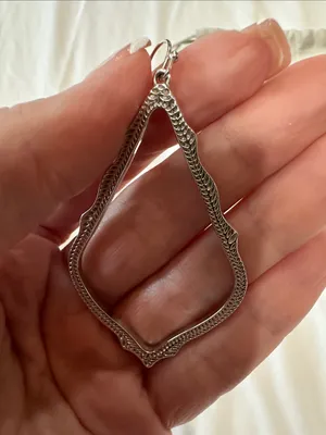 Kendra Scott “Sophee Drop” Silver Open Teardrop Filigree Earrings thumbnail 4