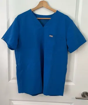 Figs Blue Scrub Top Size Small thumbnail 1