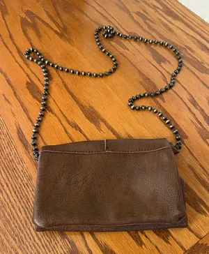 Free People Brown Leather Crossbody with Ball Chain thumbnail 1