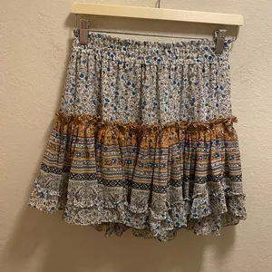 Misa Los Angeles Ruffle Tiered Floral Multicolor Mini Skirt Size S Made In USA thumbnail 1