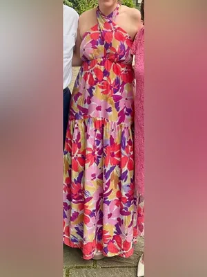 Colorful Floral Maxi Dress Pink Size 8 thumbnail 7