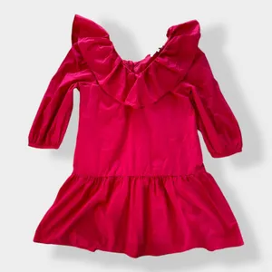 English Factory Long Sleeve V‎ Ruffled Mini in Berry Size S thumbnail 1