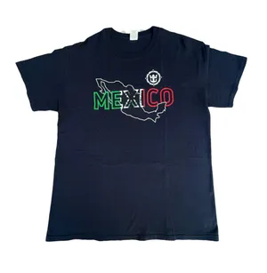 Gildan Mexico Navy Blue Green & Red Graphic T-shirt Size Large thumbnail 1