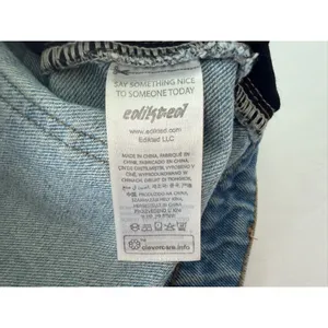 EDIKTED Chiara Micro Jean Skirt Size Large Denim Mini Cheeky thumbnail 5