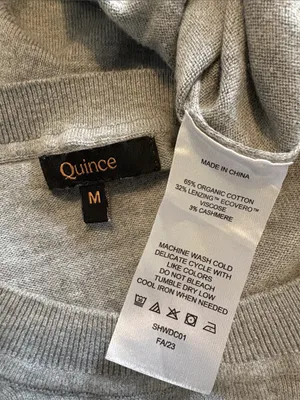 Quince Medium Light Gray Cotton Cashmere Thin Long Sleeve Crewneck thumbnail 4