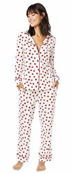 The Cat's Pajamas set pima modal button down shirt top pants Sprinkle polka Dots thumbnail 1
