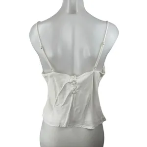 Zara Womens White Sleeveless Cowl Neck Adjustable Cami Camisole Tank Top Size L thumbnail 2