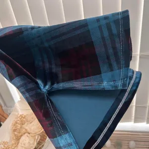 Nebbity two piece velvet plaid blue set top + skirt size small thumbnail 4