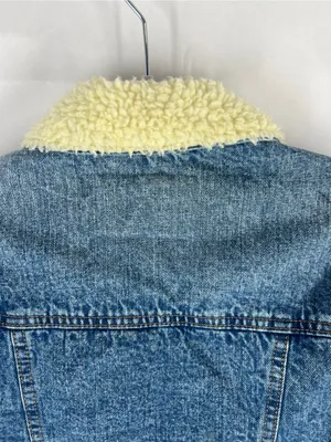 Aeropostale Sherpa Lined Denim Jacket XS NWT Medium Wash Jean Trucker thumbnail 13