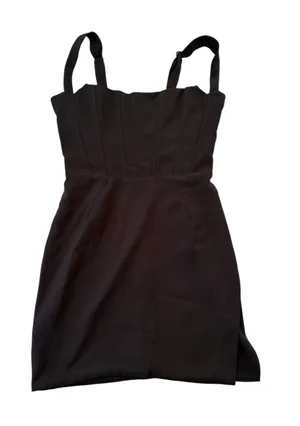 Oh Polly size 4 new corset bodice Black Mini Dress Structured lbd party night thumbnail 1