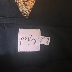 Oh Polly Romper Overalls Black Frayed Hem‎ Tie Strap Pockets Casual S thumbnail 5
