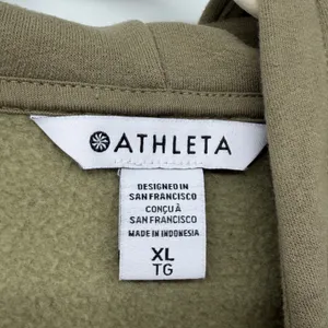 Athleta XL Coaster‎ Luxe Quarter Zip Hoodie Olive Green Sweatshirt Pullover thumbnail 3