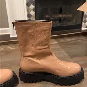 Seychelles Patent Leather Lug Sole Boots Tan Size 8‎ NIB Modern Neutral thumbnail 5