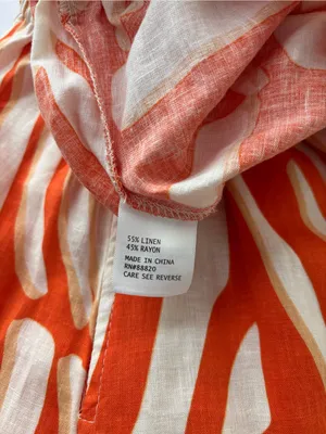 Rachel Rachel Roy Linen Blend Abstract Print Maxi Skirt Orange Cream NWT XS thumbnail 4