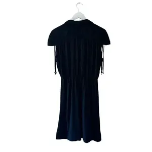Anthropologie Maeve Carlotta Ruched Shirt Minimalist Dress Black SZ XS #2257 thumbnail 7