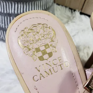 VINCE CAMUTO Women's Size 9.5 Wide Beige Ankle Strap, Open Toe Heels thumbnail 9