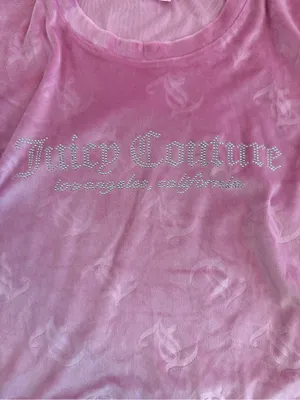 Juicy Couture Pink Velour Rhinestone Logo Pullover Sweatshirt XL thumbnail 5