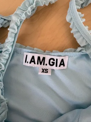 I.AM.GIA Pastel Blue Ruched Mini Slip Dress thumbnail 2