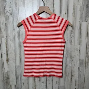 Vintage Y2K Abercrombie & Fitch Stripe Retro Preppy Girly Muscle Baby Tee Medium thumbnail 5