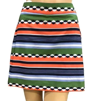 Izod Fun Striped/Circle Print Stretch Golf Tennis‎ Skirt Skort Size 10 C33 thumbnail 1