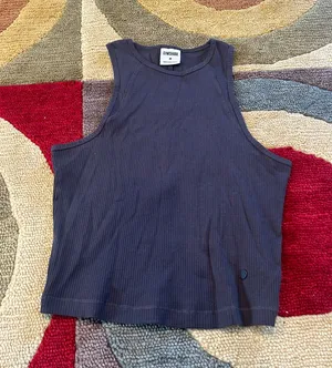 Gymshark Cotton Rib Midi Tank Top Charcoal Grey High Neck Ribbed Women’s Medium thumbnail 1
