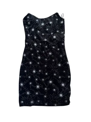 SUPERDOWN Black Silver Sparkle Velvet Strapless Dress Size XS NEW NWT thumbnail 7