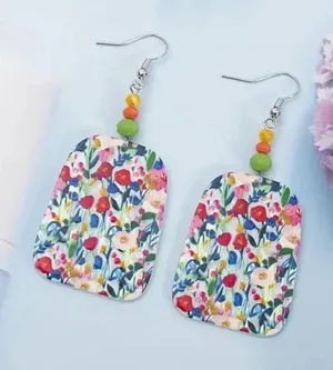 Handmade Colorful dangle‎ earrings thumbnail 1