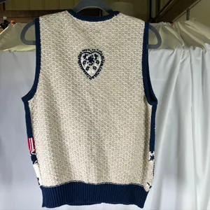 Vintage Christopher Banks Womens Small Knit Sweater Vest Embroidered Americana‎ thumbnail 8