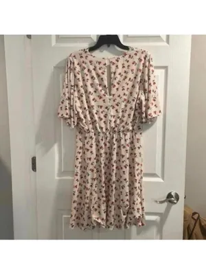 Alexia Admor Beige Floral V Neck Flutter Sleeve Midi Dress thumbnail 6
