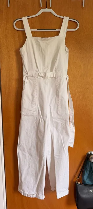 Copper Key White Jean Jumpsuit  thumbnail 1