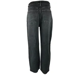 Wild Fable Black Highest Rise Baggy Distressed Straight Denim Jeans Pants Sz 28 thumbnail 3