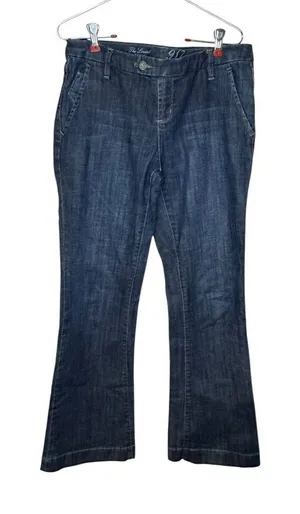 The‎ Limited 917 Women Jeans Flared Leg Mid-Rise Stretch Dark Wash Denim Blue 8R thumbnail 1