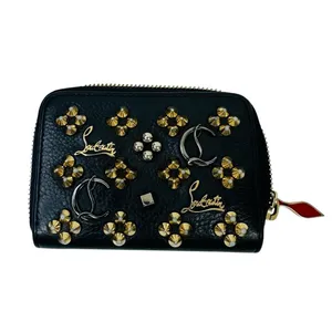 Christian Louboutin‎ Panettone Spikes Coin Zip Around Wallet In Black Pre-owned thumbnail 3