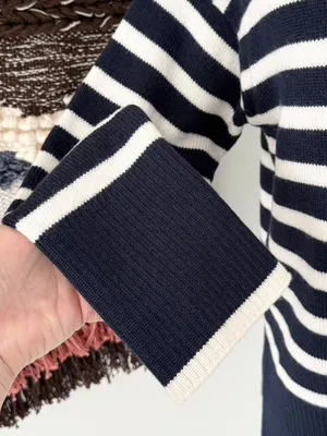 Aritzia Babaton Overseas Striped Sweater Blue White Sz XXS thumbnail 5