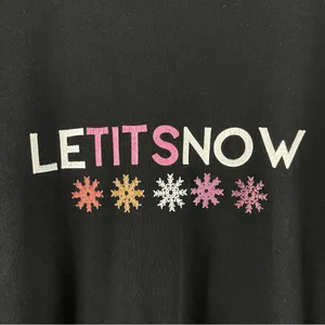 Canvas LGBTQ AF Large Let It Snow LeTITSnow Graphic Shirt Winter Snowflake thumbnail 3