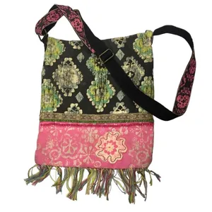 MUDD Bohemian Crossbody Bag Adjustable Strap Colorful‎ Fringes thumbnail 1