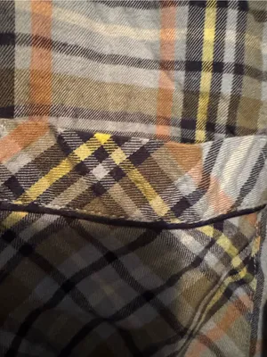 Aerie Plaid Button-Up Shirt – Light Blue/Orange/Gray – Size M thumbnail 5