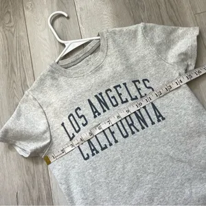 Brandy Melville Tshirt los angeles california thick cotton womens Gray one size thumbnail 2