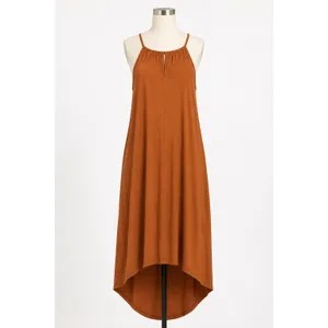 If You Be My Star‎ I'll Be Your Sky Rust Brown High-Low Halter Dress Large thumbnail 2