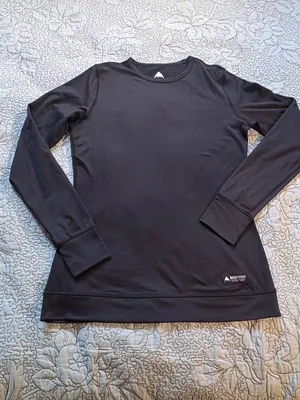 💥Burton Women’s Midweight Dryride Base Layer Crewneck Top Black Thumbholes~M🧡 thumbnail 11