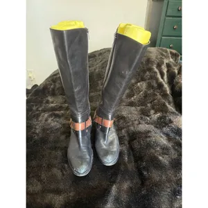Sam Edelman Two-Tone Tall Riding Boots with Buckle Detail equestrian 6.5 thumbnail 2