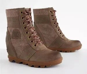 Sorel Lexie Waterproof Leather Wedge Boot Size 8.5 US thumbnail 1