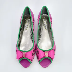 Poetic Licence Danty Doll Shoes 7 Pink Cherry Bow Rhinestone Peep Toe NWOB thumbnail 2