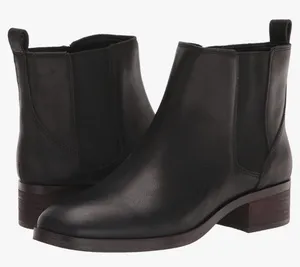 Lucky Brand Podina Leather Chelsea Ankle Boot (Sz 9.5) Black Block Heel thumbnail 1
