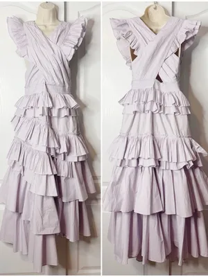 Ulla Johnson Aurore Ruffle Tiered Midi Dress Lavender Size 6 NWT thumbnail 6